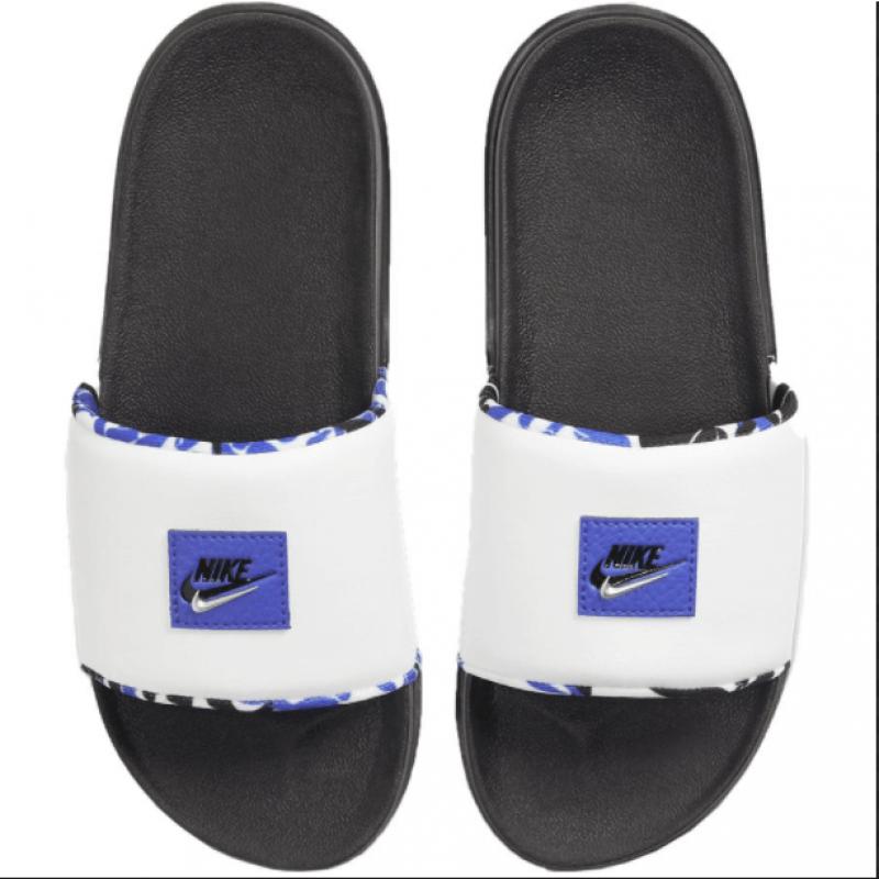 奥莱代购：NIKE 白色蓝标拖鞋DB7477-001（断货退款）