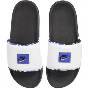 奥莱代购：NIKE 白色蓝标拖鞋DB7477-001（断货退款）