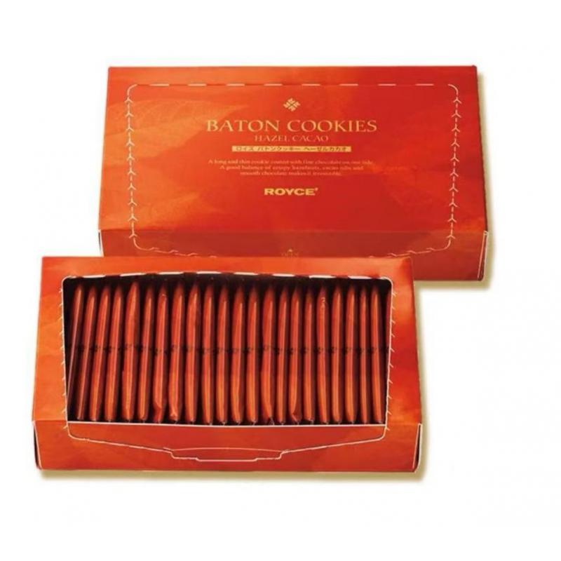 （每周日晚10点截单）北海道ROYCE巧克力 可可榛子巧克力曲奇饼干 25枚入（バトンクッキー ヘーゼルカカオ）