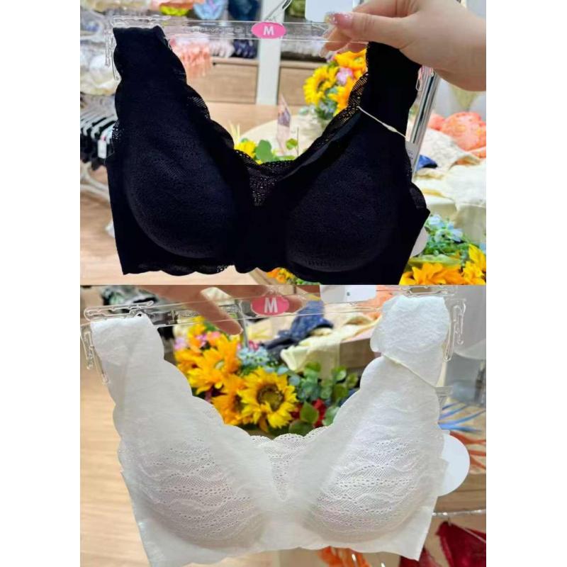 代购：黛安芬sloggi 无钢圈蕾丝文胸内衣 黑色白色 仅M码（10206608）
