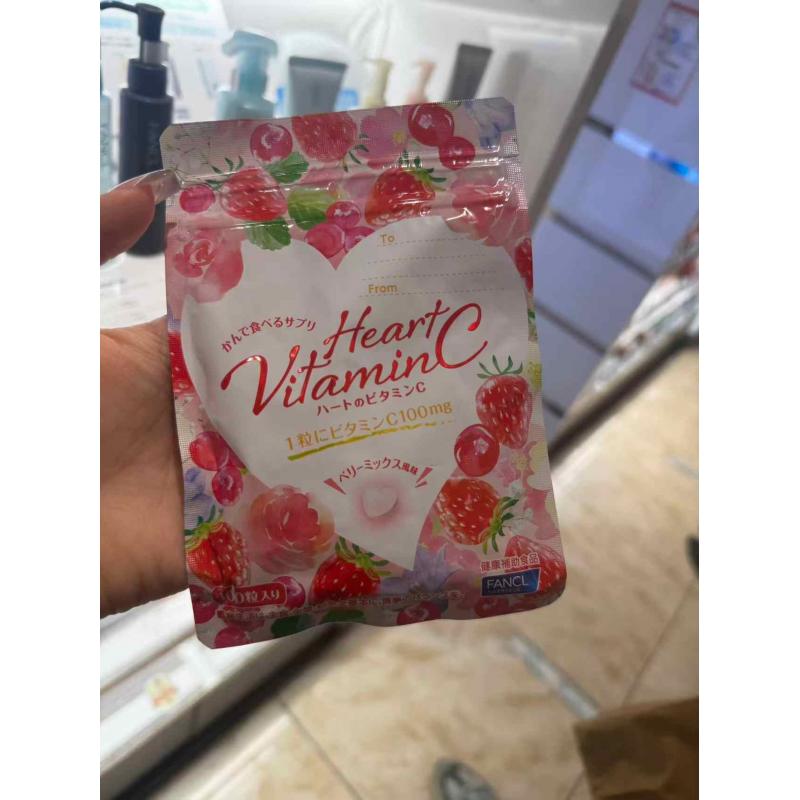 代购：芳珂FANCL 数量限定 心型维生素C VC咀嚼片 100片入（5289）（缺货退款）
