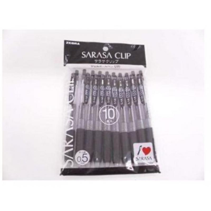 日本本土版 ZEBRA斑马牌 黑色中性笔签字笔 0.5mm 10本入