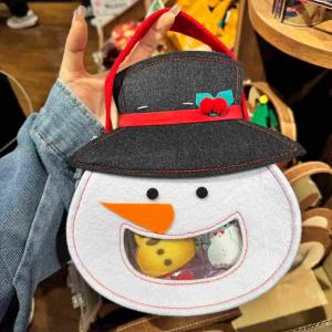 圣诞限定 圣诞雪人款毛毡包 饼干零食...