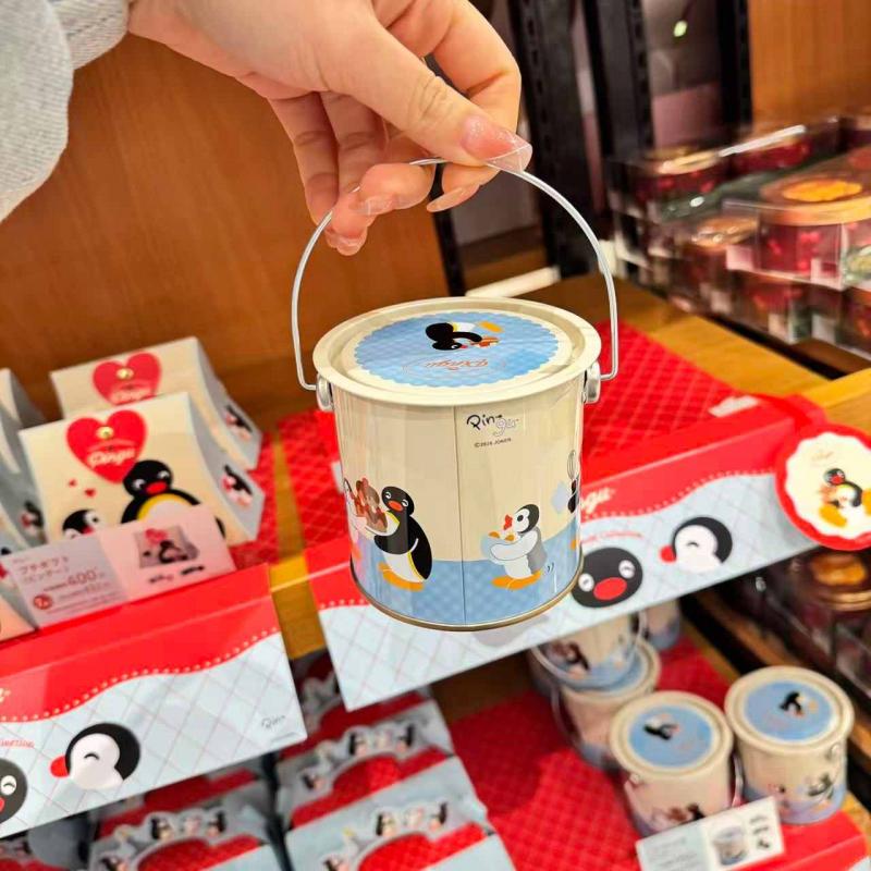 PINGU 情人节限定 手提罐包装牛奶&草莓巧克力饼干混合装 7个入（缺货退款）（只能发邮政）