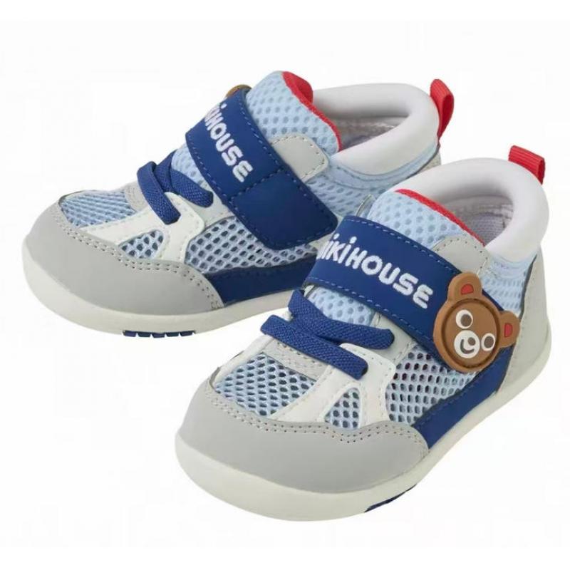 代购：MIKIHOUSE 春夏款网面运动鞋一段 蓝色小熊 多尺码可选（12-9301-796）