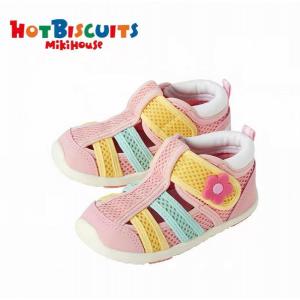 代购：MIKIHOUSE HB网面涉水鞋二段凉鞋 粉色花朵 多尺码可选（72-9303-147）