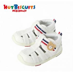 代购：MIKIHOUSE HB网面涉水鞋二段凉鞋 白色小熊 多尺码可选（72-9303-147）