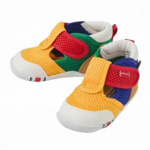 代购：MIKIHOUSE HB网面涉水鞋二段凉鞋 橘黄拼色 多尺码可选（72-9306-146）