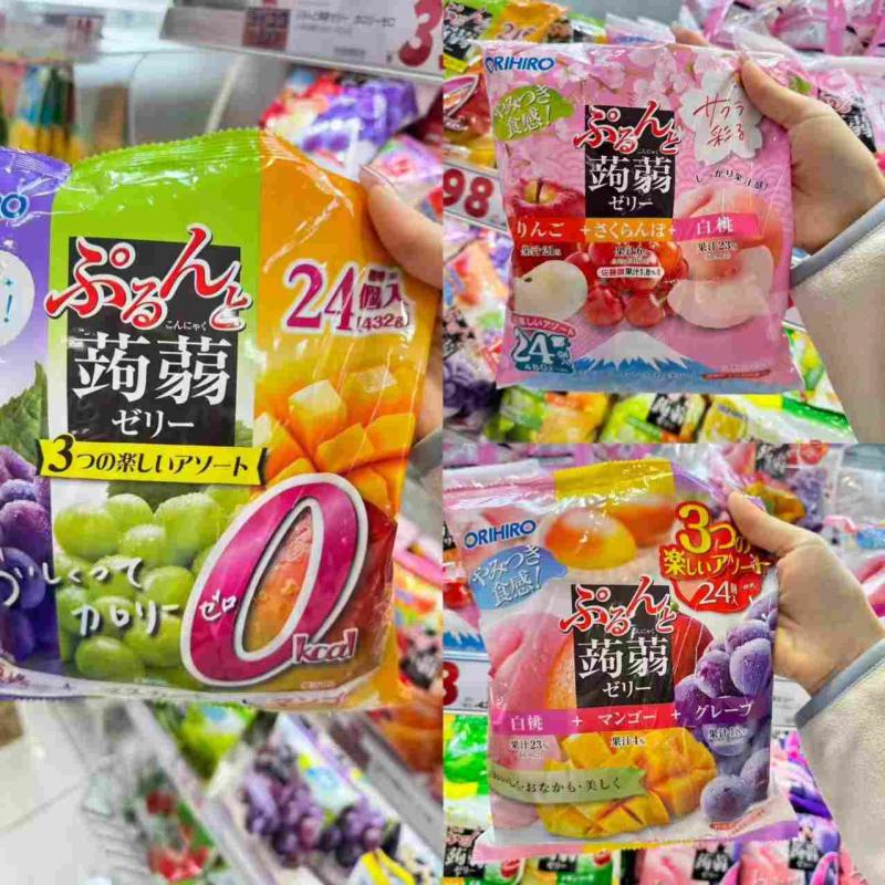 ORIHIRO 蒟蒻高纤维0脂低卡果冻 24个入 多种味道可选（只能发邮政）